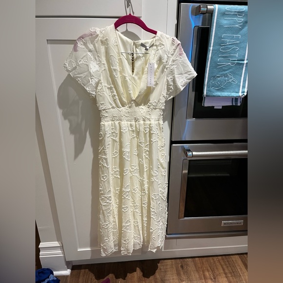NWTs Baltic Born Evelyn Smocked Maxi Dress in Off White - Picture 10 of 11